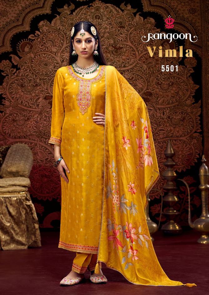 Vimla By Rangoon Jacquard Kurti With Bottom Dupatta Wholesale Shop in Surat
